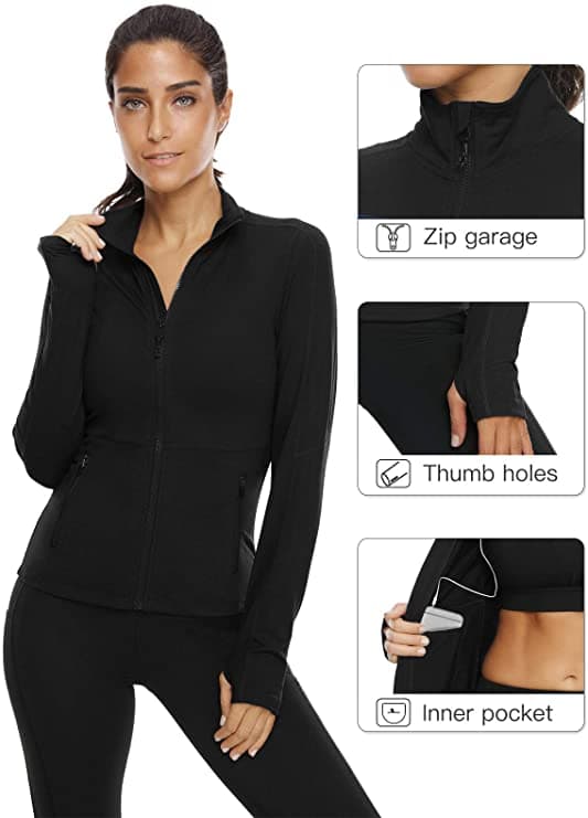 VUTRU Womens Workout Yoga Jacket Full Zip Running Track Jacket